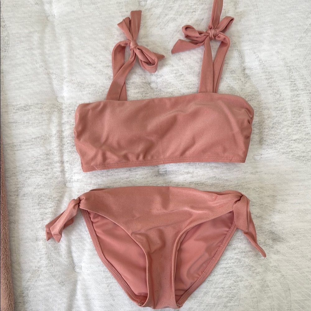 Chelsea & Violet Kids Swim Bikini in Dusty Pink